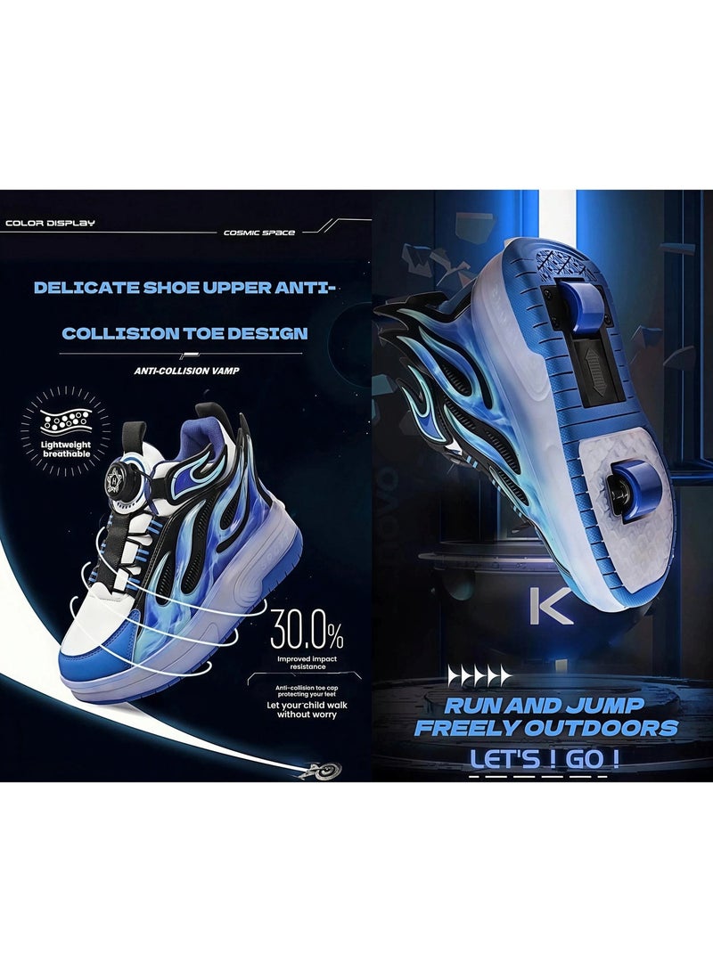 إيزي فيتشور أحذية رياضية للأطفال من إيزي فيوتشر، أحذية تزلج بعجلات مضيئة، مناسبة للتزلج في الأماكن المغلقة والمفتوحة، هدية مثالية للأطفال، تتضمن معدات حماية، رقم 1304P - Image 4